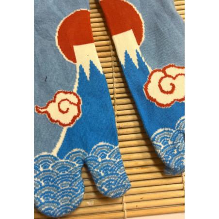 Cahussettes Japonaises Tabis Mont Fuji Soleil Rouge