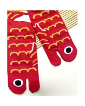  chaussettes-coton-tabis-Poissons--rouges-détail