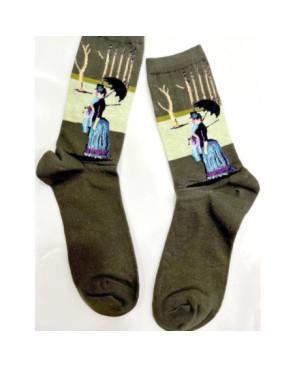 Jambière Fil de joie prune fleuries 2