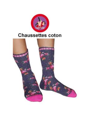 Chaussettes Les petits Caprices A fleurs bleues