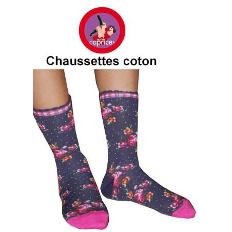 Chaussettes Les petits Caprices A fleurs bleues
