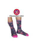 Chaussettes Les petits Caprices A fleurs bleues