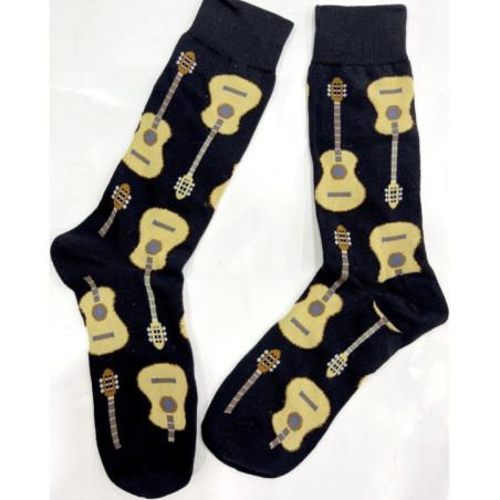 chaussettes-coton-Guitare-classique-porté-a-plat