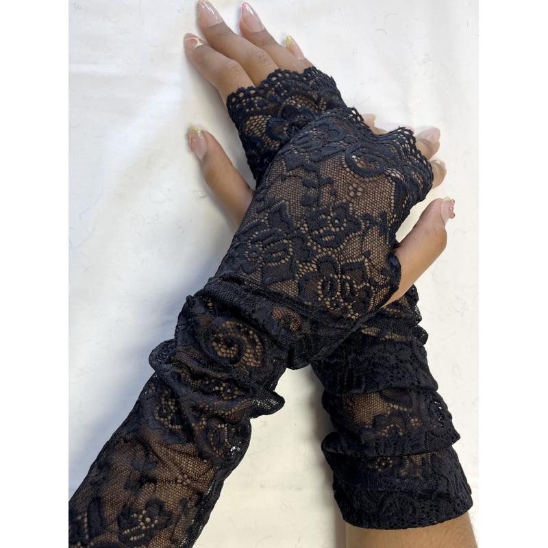 Mitaines Manchons Longue dentelle authentique