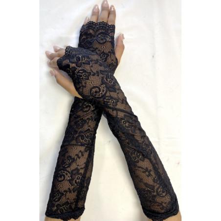 Mitaines Manchons Longue dentelle authentique