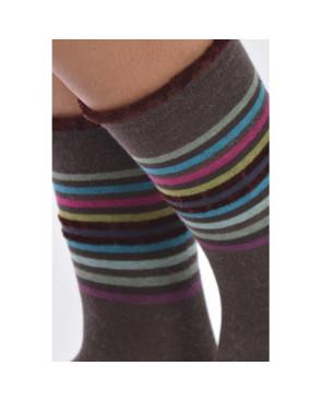  Chaussettes Les petits Caprices  rayures choco