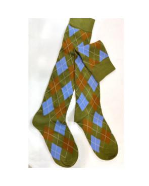 Mi-bas-coton-Argyle-brun-kiwi-ciel-tendance-caprices