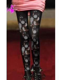 Collant opaque imprimé chouettes