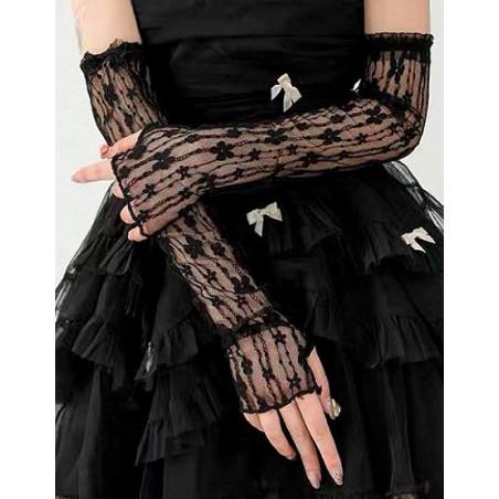 Mitaines Manchons dentelle Œillets chics