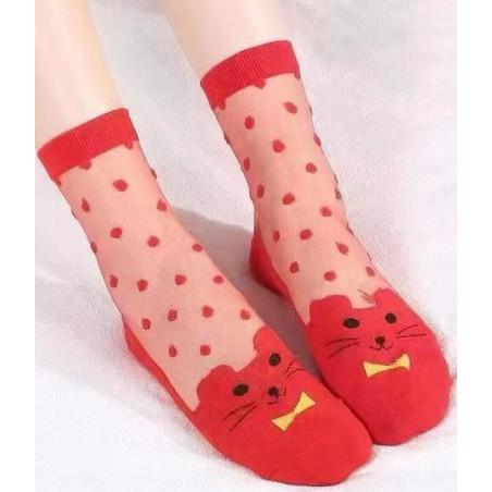 Chaussettes Crystal Plumetis Chats ludique