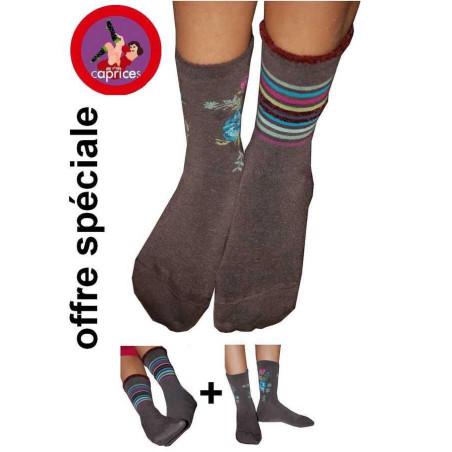Pack Chaussettes Les petits Caprices  taupe