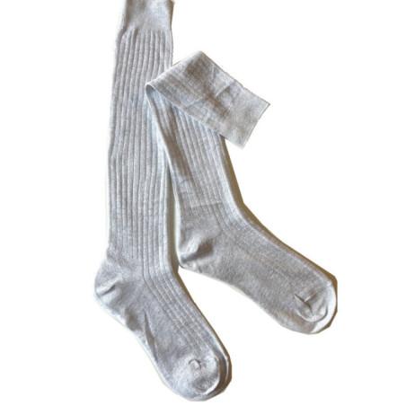 Mi-bas-cotes-fines-viscose-argenté-lurex-entier