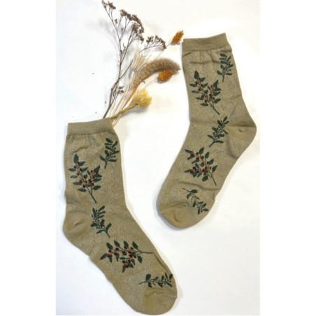 chaussettes-viscose-lurex-doux-fleurs-bouquet-se-fleurs-rouges