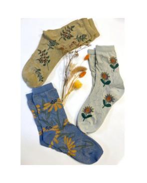 Chaussettes Fine Lurex à Bouquet de fleurs