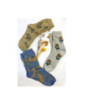 Chaussettes Fine Lurex à Bouquet de fleurs