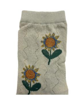  chaussettes-viscose-lurex-doux-gris-fleurs-bouquet-tournesol