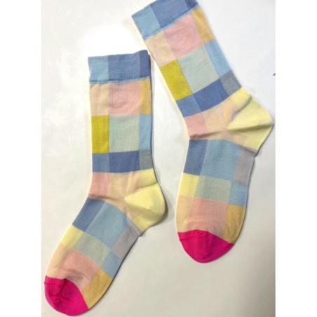 Chaussettes Fines Carreaux ludiques Psychédéliques
