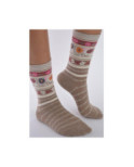 Chaussettes Les petits Caprices Rayées angora ivoire