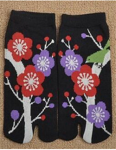 Chaussettes Tabis oiseaux vert