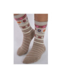 Chaussettes Les petits Caprices Rayées angora ivoire