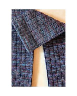  Mi-bas-coton-cotes-coton-et-laine-bleu-rose-tendance-détail