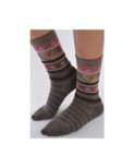 Chaussettes Les petits Caprices Rayées angora chocolat