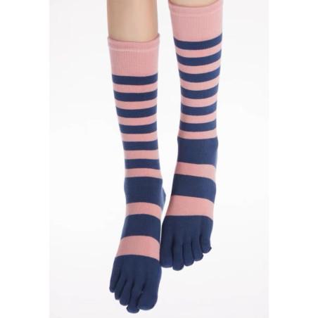 Chaussettes Rayures Bicolores 5 Doigts
