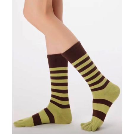 Chaussettes Rayures Bicolores 5 Doigts