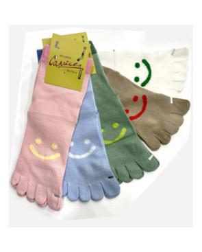 Chaussettes-5-doigts-Smile-coton-maille-piqué-assortiment