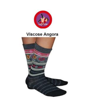  Chaussettes Les petits Caprices Rayées angora noires