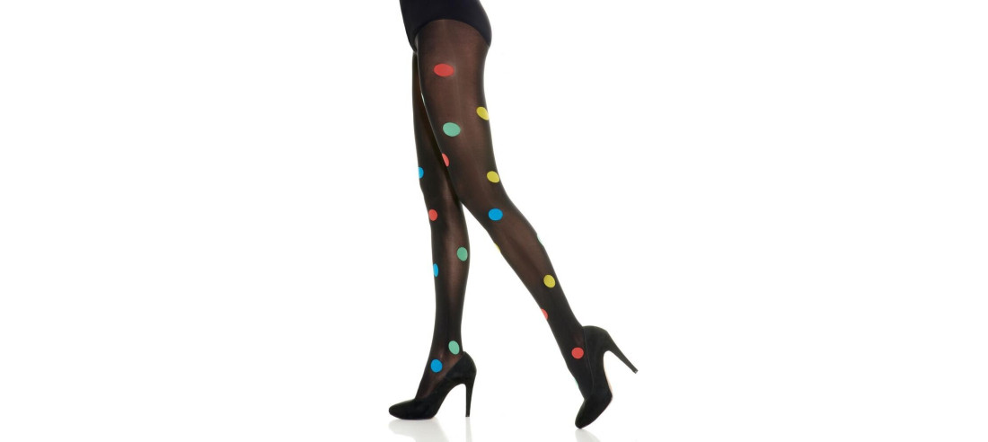 COLLANT NOIR à POIS rigolos DE COULEURS