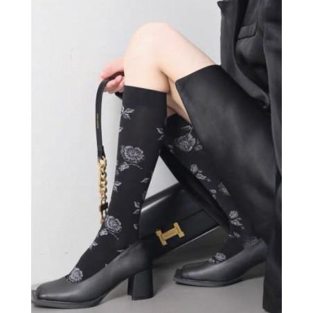 Mi bas Opaque Lycra Fleurs Bicolore