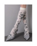 Mi bas Opaque Lycra Fleurs Bicolore