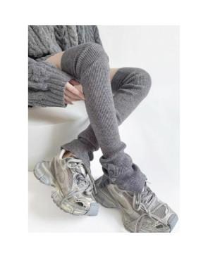  Guêtres-fines-cotes-classique-Gris-boutonnées