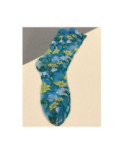 Chaussettes Azur Fleurs jaunes blanches Crystal