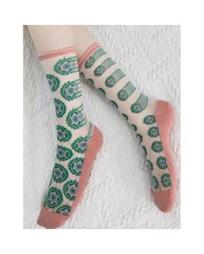 chaussettes-crystal-cocarde-bouton-de-fleurs-verte-profil