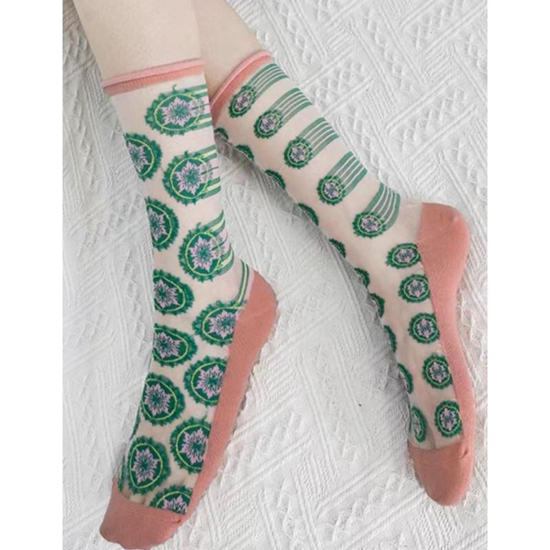 Chaussettes crystal boutons fleuris Caprices