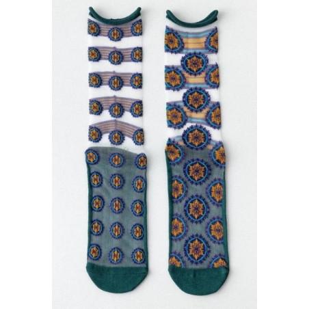 Chaussettes crystal boutons fleuris Caprices