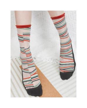 chaussettes-crystal-rayures-a-bandes-bleu-rouges-a-plat-porté