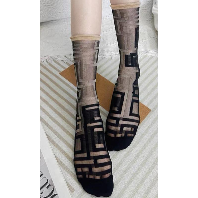 Chaussettes Crystal Quadrillées asymétriques Caprices