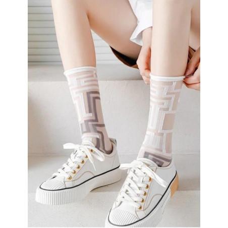 Chaussettes Crystal Quadrillées asymétriques Caprices