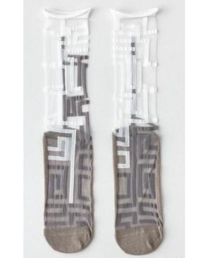  chaussettes-crystal-créme-quadrillages-chics-a-plat