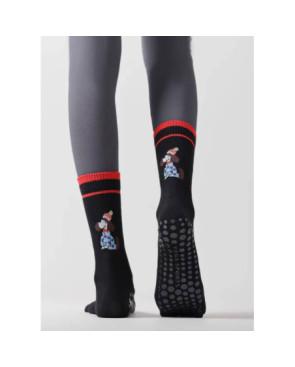 Chaussettes-anti-dérapantes-5-doigts-anti-dérapant-chien-porté-dos-noir