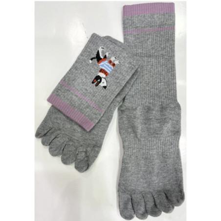 Chaussettes 5 Doigts de Yoga Antidérapantes Chiens