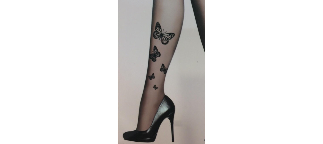 Collant Petits Papillons noirs chic et élégant