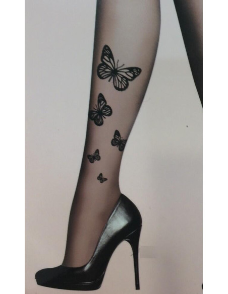 Collant Petits Papillons noirs chic et élégant