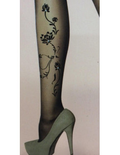 Collant Fleurs Noirs strassées 2
