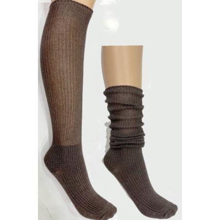 Chaussettes Cotes Plissée Brillantes vertes