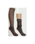 Chaussettes Cotes Plissée Brillantes vertes