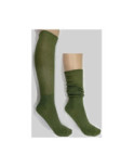 Chaussettes Cotes Plissée Brillantes vertes